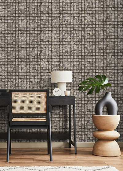 product image for Kingsley Grey Tiled Wallpaper from Fusion Advantage Collection by Brewster 91