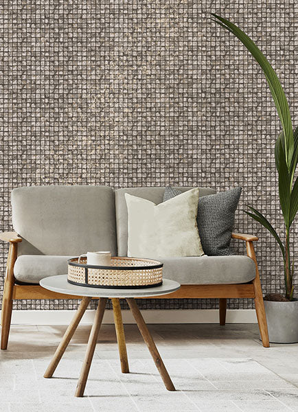 media image for Kingsley Grey Tiled Wallpaper from Fusion Advantage Collection by Brewster 260