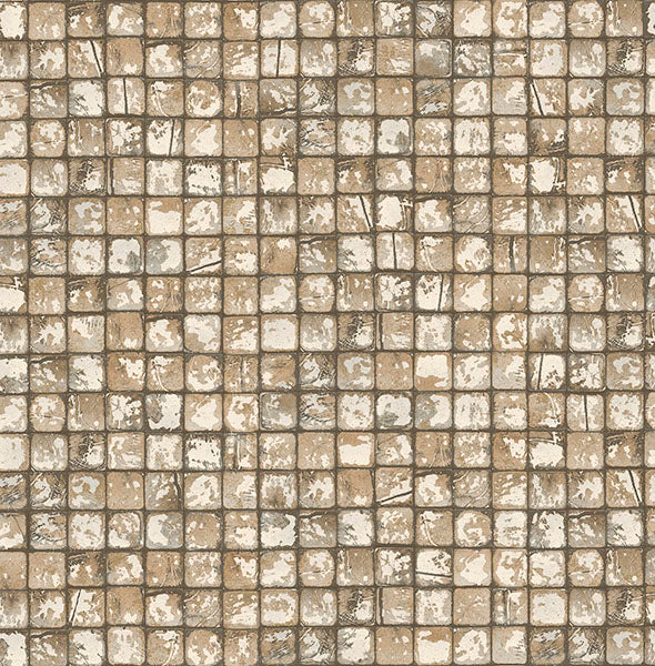 media image for Kingsley Neutral Tiled Wallpaper from Fusion Advantage Collection by Brewster 253