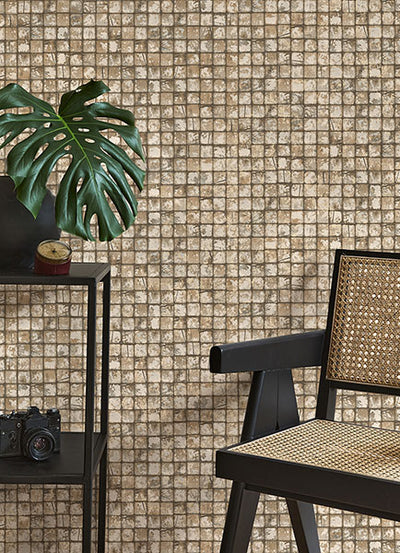 product image for Kingsley Neutral Tiled Wallpaper from Fusion Advantage Collection by Brewster 86