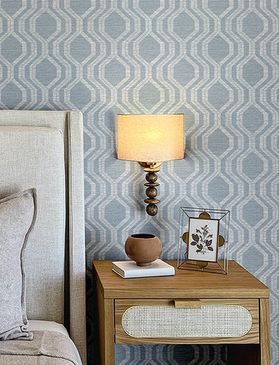 product image for Burton Pewter Modern Ogee Wallpaper 95
