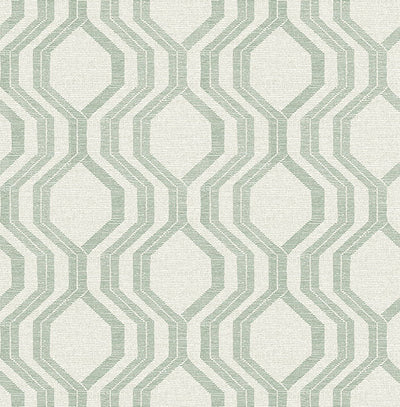 product image of Burton Green Modern Ogee Wallpaper 586