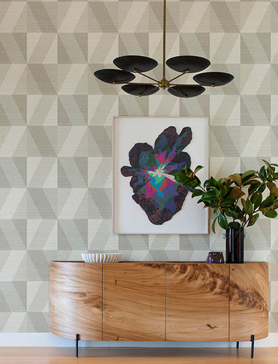 product image for Winslow Bone Geometric Faux Grasscloth Wallpaper 91