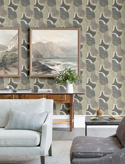 product image for Hollace Slate Geometric Wallpaper 93