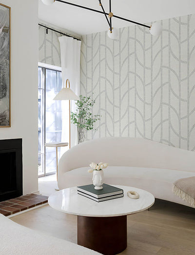 product image for Harlow Silver Curved Contours Wallpaper 41