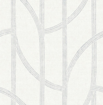 product image of Harlow Silver Curved Contours Wallpaper 534