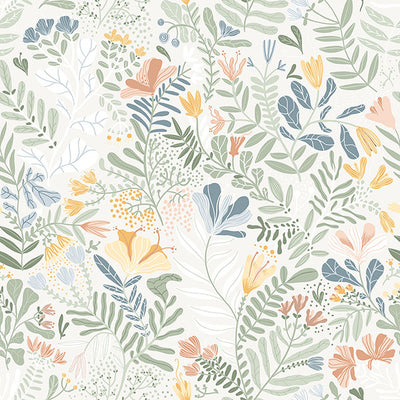 product image of Brittsommar Seafoam Woodland Floral Wallpaper 543