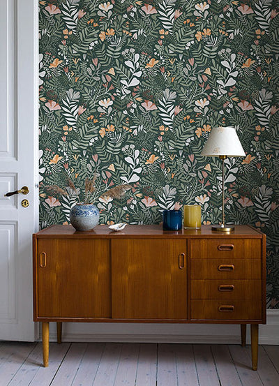 product image for Brittsommar Evergreen Woodland Floral Wallpaper 84