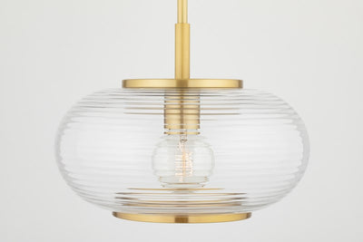 product image for maggie 1 light pendant by mitzi h418701 agb 8 58