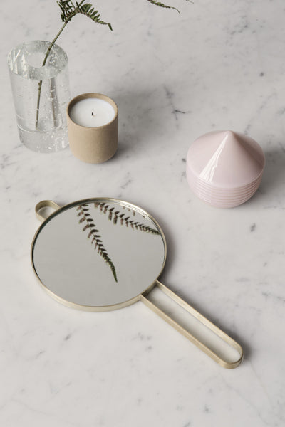 product image for Poise Hand Mirror in Brass by Ferm Living 80