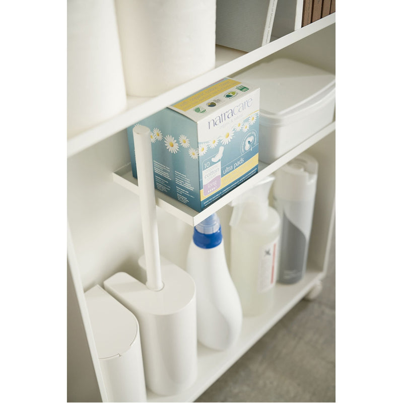 media image for Tower Rolling Slim Bathroom Cart With Handle by Yamazaki 214