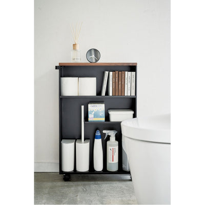 product image for Tower Rolling Slim Bathroom Cart With Handle by Yamazaki 11
