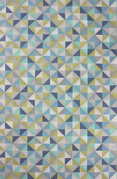product image for Zirconia Wallpaper in blue tones and yellow from the Belvoir Collection by Osborne & Little 70