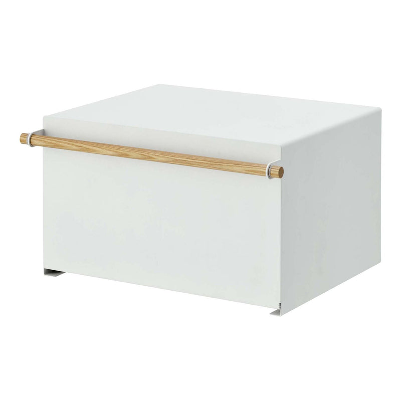 media image for Tosca Bread Box - White Steel and Wood by Yamazaki 260