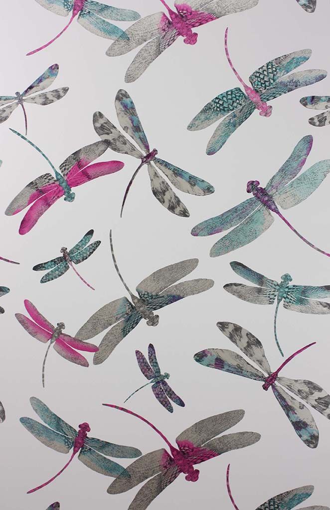 media image for Dragonfly Dance Wallpaper in multi-color from the Samana Collection by Matthew Williamson 233