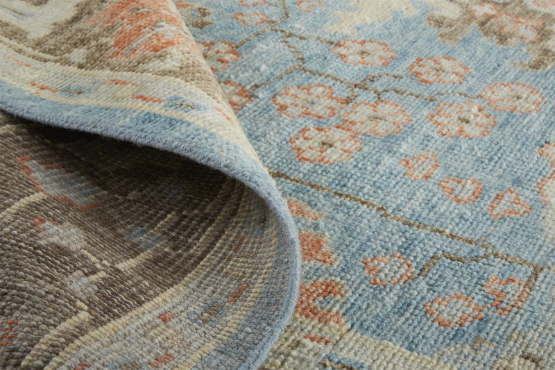 media image for Bennet Hand Knotted Blue and Brown Rug by BD Fine Roll Image 1 215