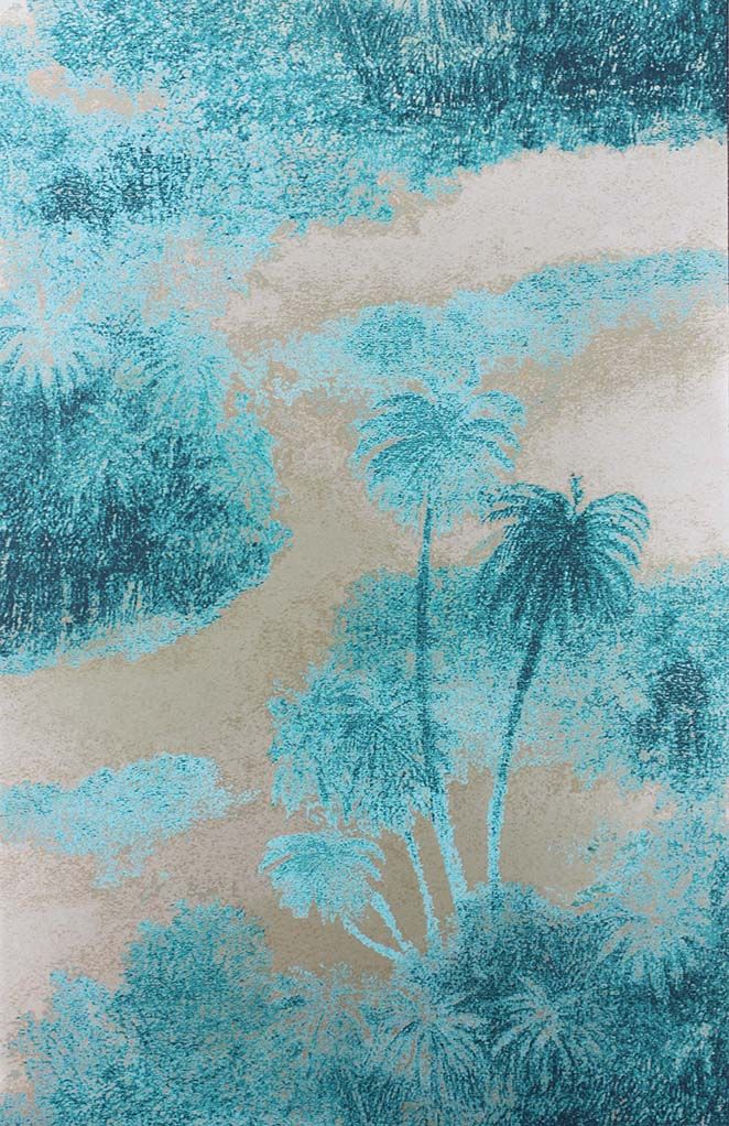 media image for Cocos Wallpaper in turquoise from the Samana Collection by Matthew Williamson 225