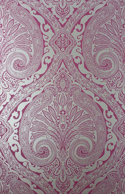 product image for Khitan Wallpaper in pink and silver from the Cathay Collection by Nina Campbell 97