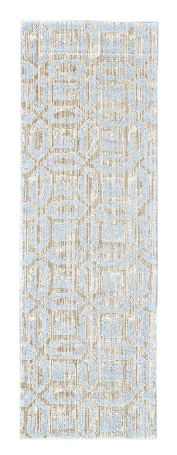 media image for Carini Blue and Taupe Rug by BD Fine Flatshot Image 1 213