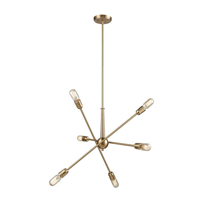 product image of Delphine 6 Chandelier in Satin Brass 585