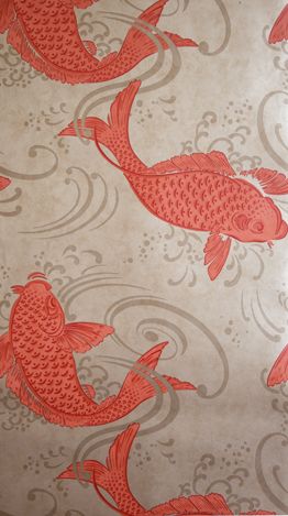 media image for Sample Derwent Wallpaper in red and tan from the Folia Collection by Osborne & Little 223