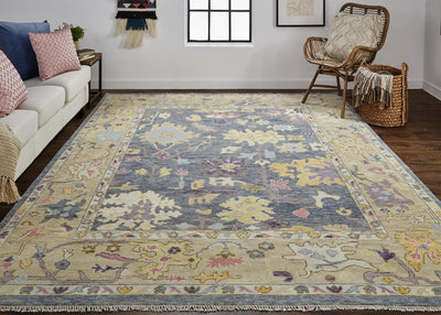 product image for Larson Hand Knotted Blue and Beige Rug by BD Fine Roomscene Image 1 71