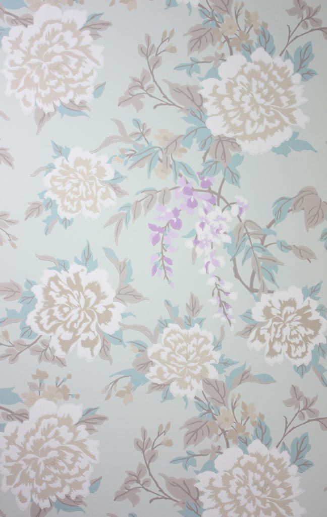 media image for Persian Garden Wallpaper in turquoise and gray Color by Osborne & Little 233