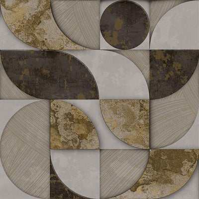 product image of Geometrico Brown/Gold Wallpaper from Stratum Collection by Galerie Wallcoverings 510