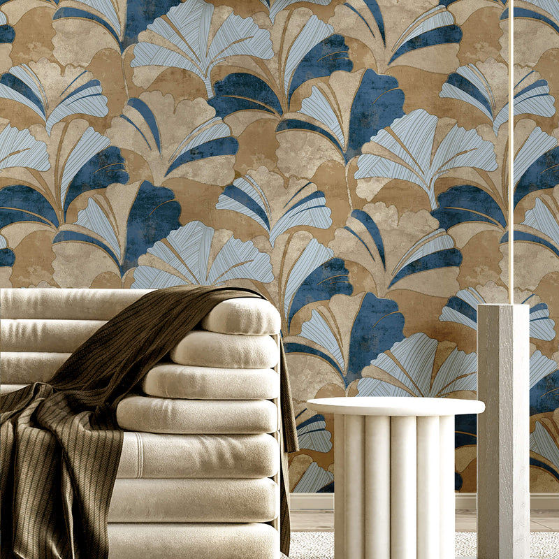 media image for Ginko Blue Wallpaper from Stratum Collection by Galerie Wallcoverings 287