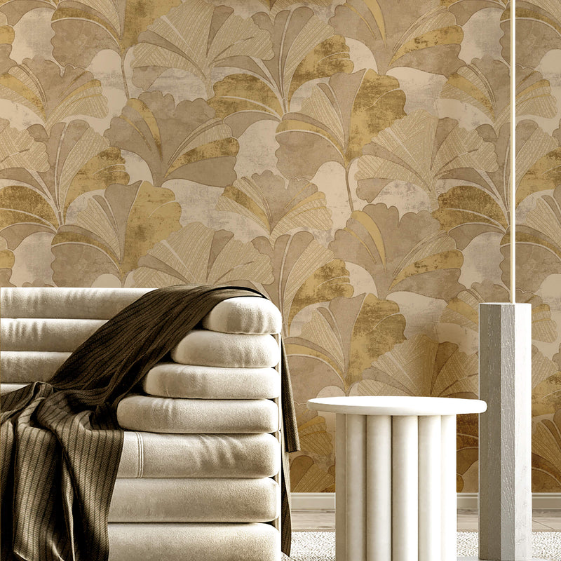 media image for Ginko Gold/Brown Wallpaper from Stratum Collection by Galerie Wallcoverings 293
