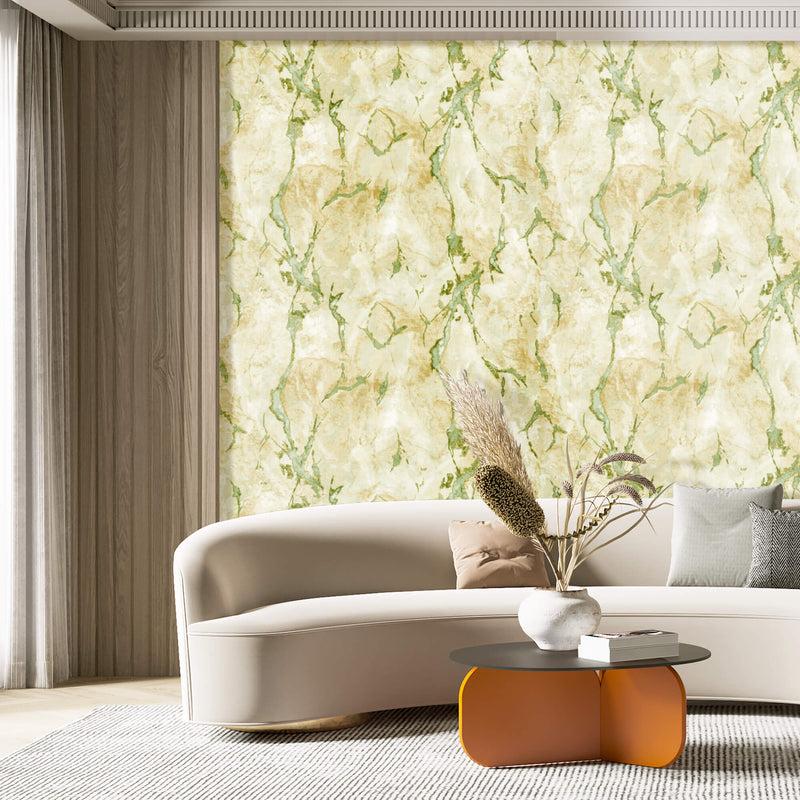 media image for Marmo Gold/Green Wallpaper from Stratum Collection by Galerie Wallcoverings 286