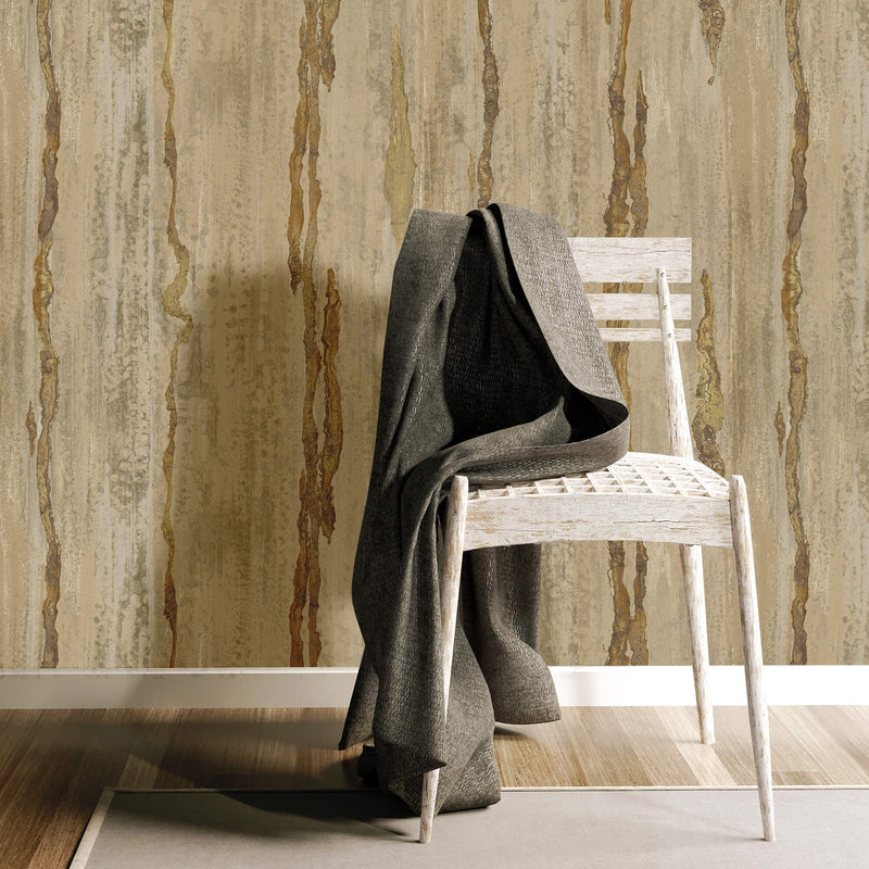 media image for Verticale Gold/Brown Wallpaper from Stratum Collection by Galerie Wallcoverings 266