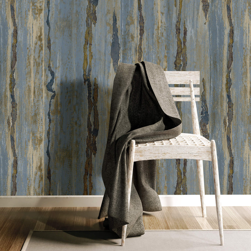 media image for Verticale Blue/Gold Wallpaper from Stratum Collection by Galerie Wallcoverings 239