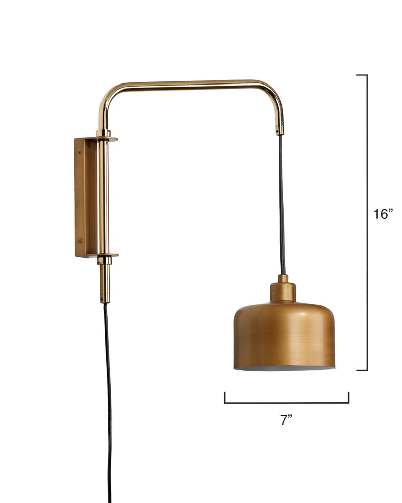media image for jeno swing arm wall sconce by jamie young 4jeno lgbr 14 21