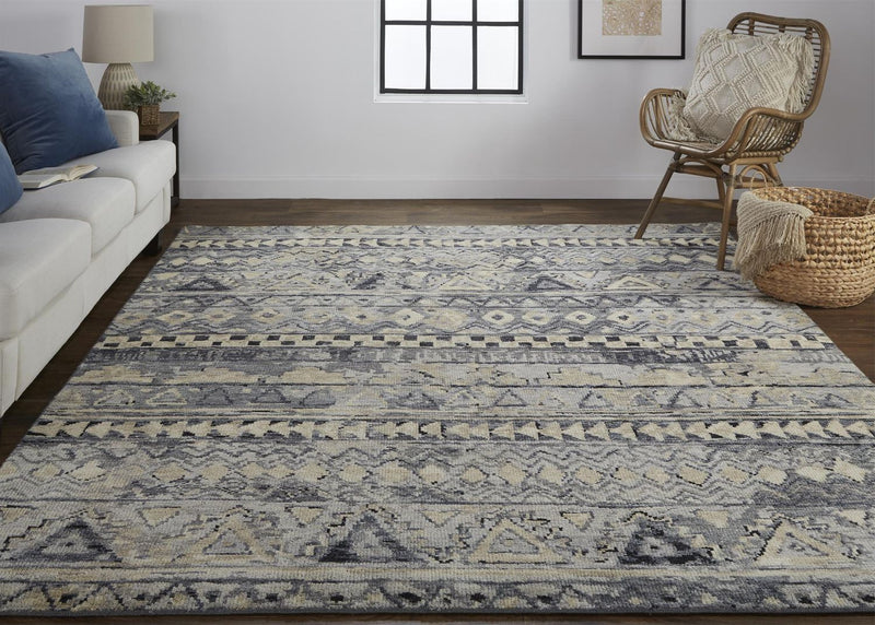 media image for Scottsdale Hand Knotted Gray and Blue Rug by BD Fine Roomscene Image 1 281