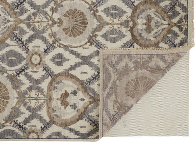 product image for Bennet Hand Knotted Beige and Gray Rug by BD Fine Fold Image 1 99