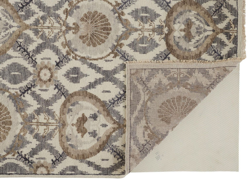 media image for Bennet Hand Knotted Beige and Gray Rug by BD Fine Fold Image 1 252