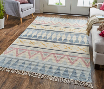 product image for Ilana Flatweave Ivory and Gray Rug by BD Fine Roomscene Image 1 9