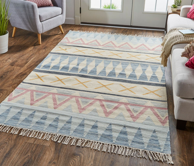 media image for Ilana Flatweave Ivory and Gray Rug by BD Fine Roomscene Image 1 258