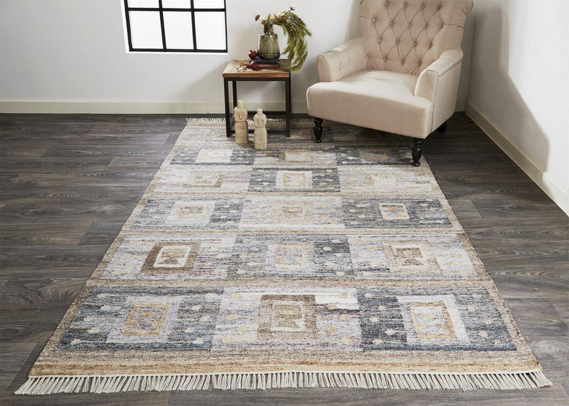 media image for Elstow Hand Woven Gray and Tan Rug by BD Fine Roomscene Image 1 221