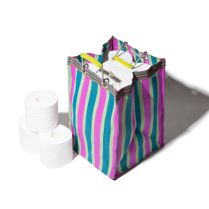 media image for recycled plastic stripe bag rectangle d30 by puebco 503219 8 245