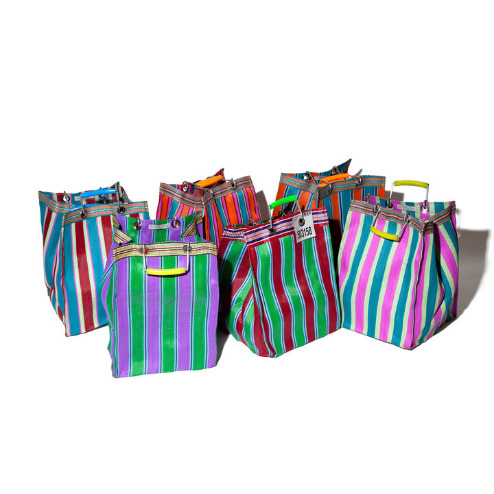 media image for recycled plastic stripe bag rectangle d30 by puebco 503219 12 262