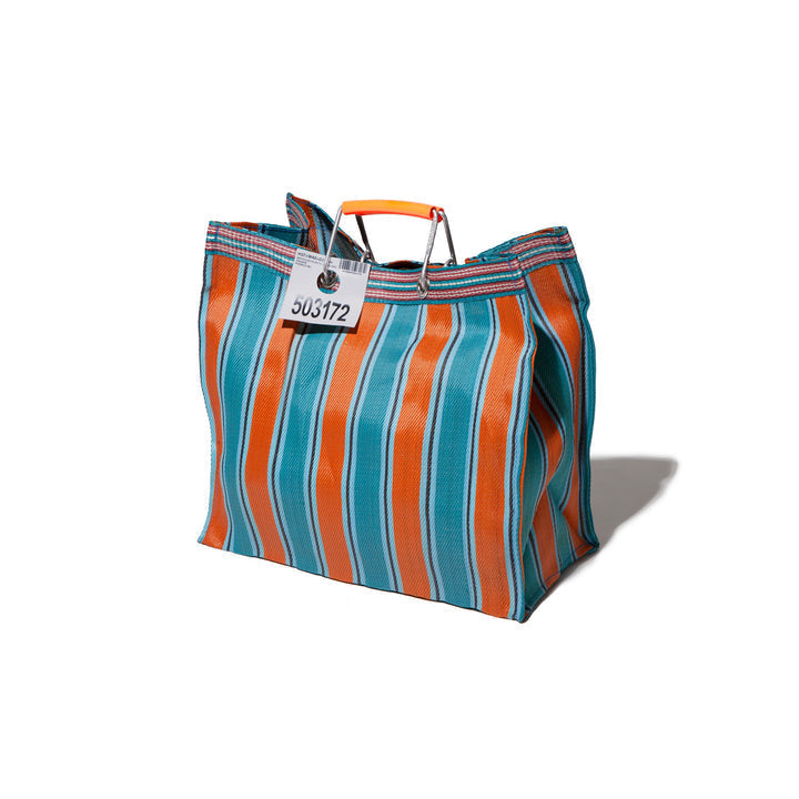 Puebco Stripe Tote Bag Square Orange x Blue