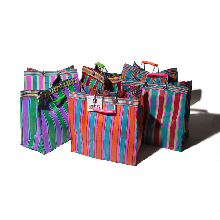 media image for recycled plastic stripe bag square by puebco 503271 11 261