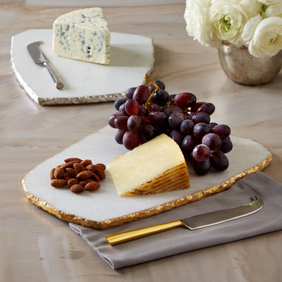 product image for White Marble Cheese Plate with Knife by Two's Company 63