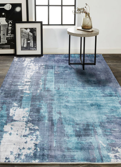 product image for Cashel Hand Woven Navy and Ocean Blue Rug by BD Fine Roomscene Image 1 39