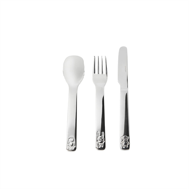 media image for we love animals cutlery pack of 3 brushed steel 1 249