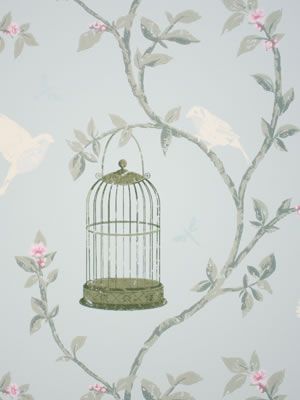 product image for Birdcage Walk Wallpaper in gray and green color by Nina Campbell 30