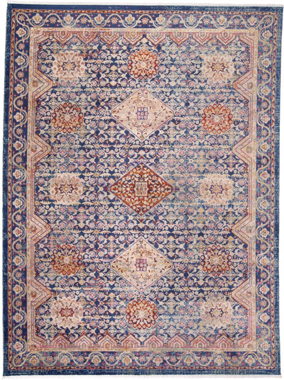 product image of Tessina Blue and Rust Rug by BD Fine Flatshot Image 1 523