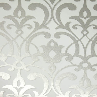 product image of Floral Damask Metallic Wallpaper in Cream/Beige/Grey 598